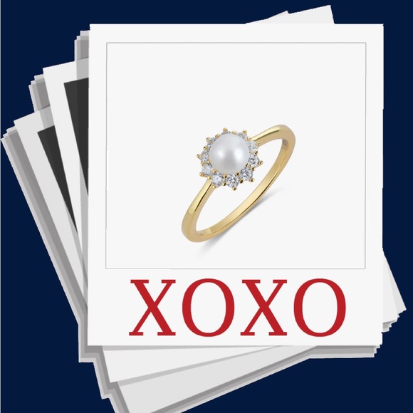 Victoria Emerson Jewelry - 💕14 kt Gold Vermeil-ring with halo and freshwater pearl ring.